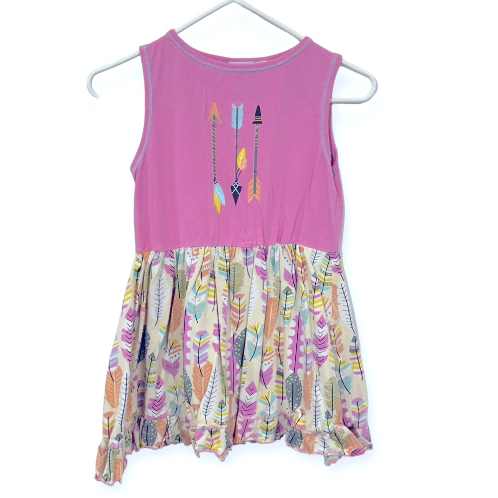 Ann Loren Girls Feather and Arrow Sleeveless Dress Size 11-12‎